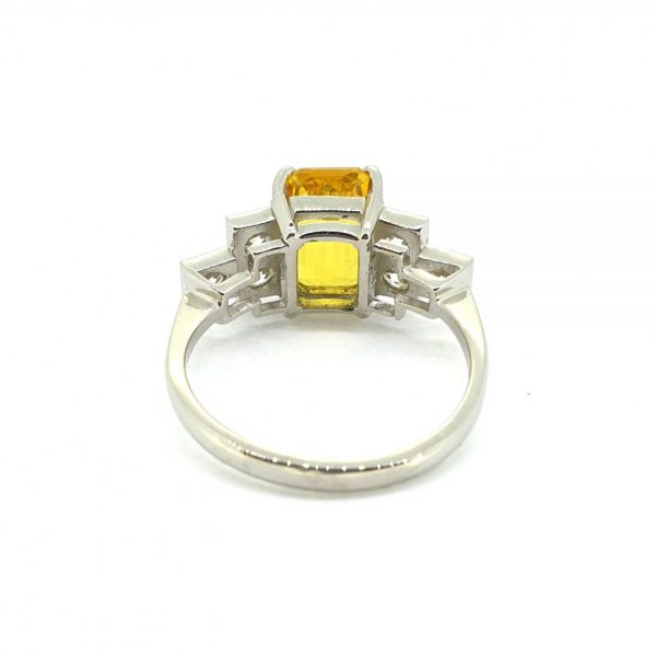 3ct Yellow Sapphire and Diamond Dress Ring in Platinum
