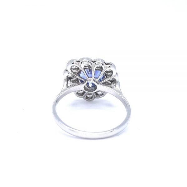 Vintage Sapphire and Diamond Heart Cluster Ring