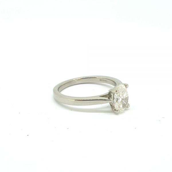 GIA Certified 1ct Oval Cut Diamond Solitaire Engagement Ring in Platinum