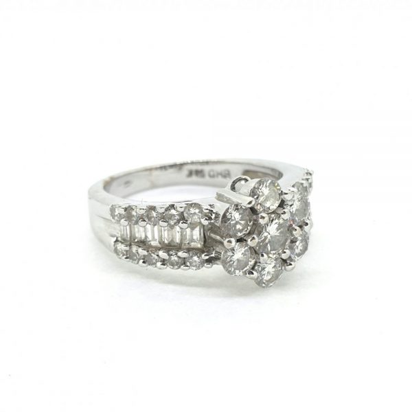 1.50ct Diamond Daisy Cluster Dress Ring in 14ct white gold