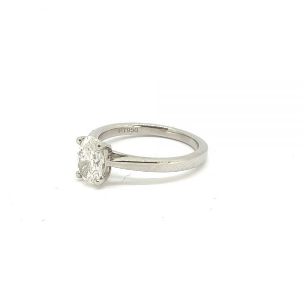 GIA Certified 1ct Oval Cut Diamond Solitaire Engagement Ring in Platinum