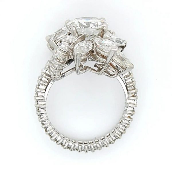 Vintage 2.2ct Diamond Floral Cluster Cocktail Ring