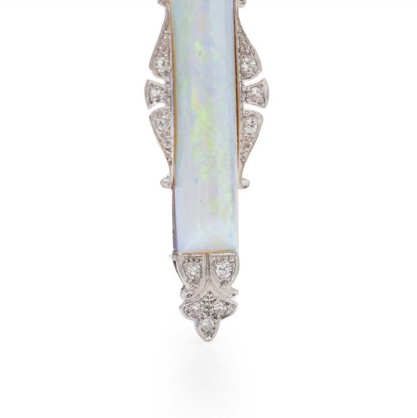 Vintage Opal and Diamond Pendant Brooch
