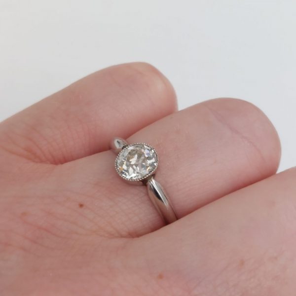 Antique Edwardian 1.15ct Old Cut Diamond Ring