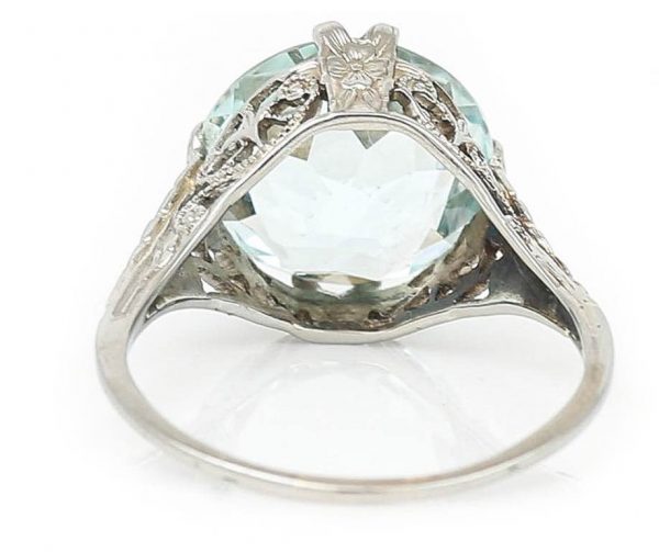 Antique aquamarine ring side