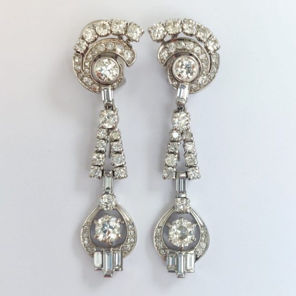 Art Deco Antique Diamond Drop Earrings