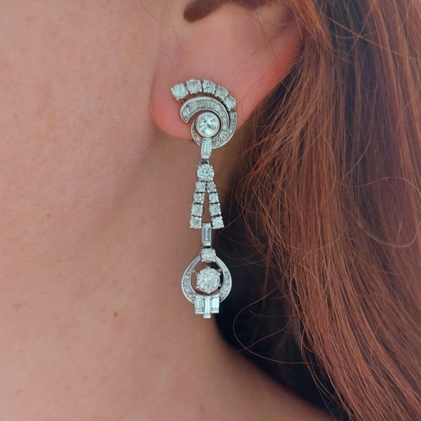 Art Deco Antique Diamond Drop Earrings