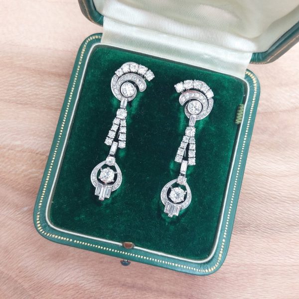 Art Deco Antique Diamond Drop Earrings