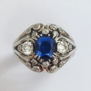 Chaumet Vintage Sapphire and Diamond Ring