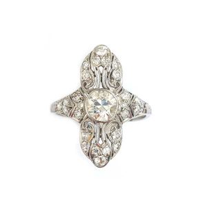 Art Deco Diamond ring dress ring platinum old cut