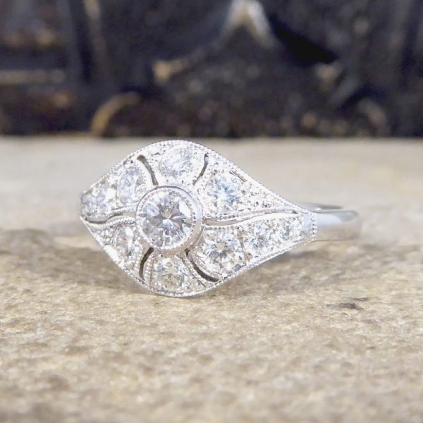 Period Art Deco Style 0.45ct Diamond Ring