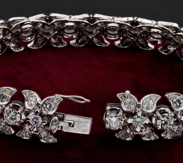 Vintage 17.25ct Diamond and Platinum Dress Bracelet, G VVS