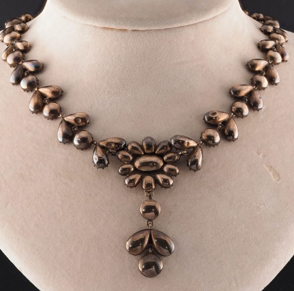 Antique Georgian Garnet Cluster Riviere Necklace
