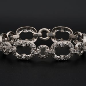 Art Deco 2.1ct Diamond Set Platinum Link Bracelet
