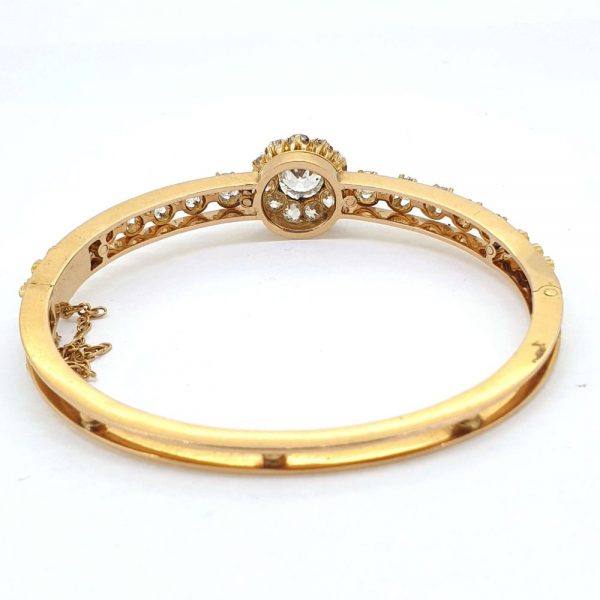 Antique 2.50ct Old Cut Diamond Bangle Bracelet