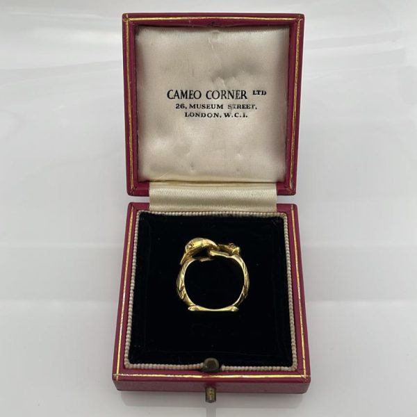Rare Moshe Oved Double Swan Gold Ring