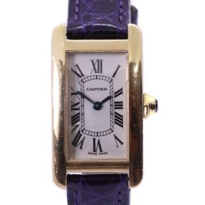 Pre-Owned Cartier Tank Anglaise 18ct Yellow Gold Diamond Bezel Watch