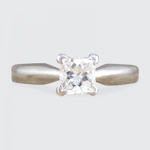 Modern 0.50ct Princess Cut Diamond Engagement Ring