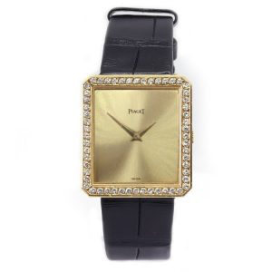Vintage Piaget Protocole 18ct Yellow Gold Manual Watch with Diamond Bezel, Ref 91545, Circa 1990s