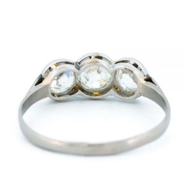 Vintage 1.20ct Old Mine Cut Diamond Three Stone Ring