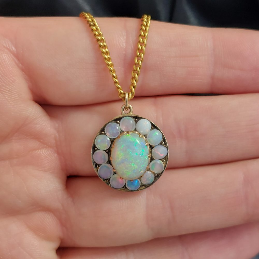 Vintage Opal Sapphire Pendant Necklace 9ct Gold 25ct Opal – Laurelle Antique  Jewellery