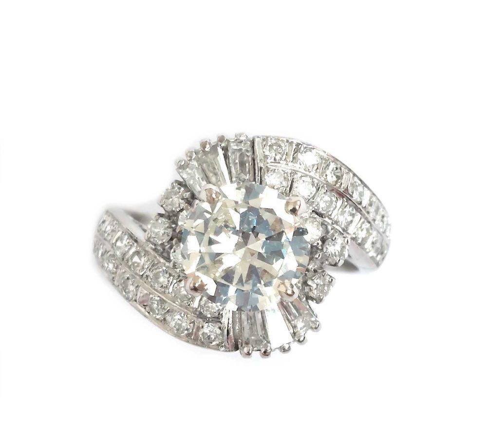 Vintage, 16ct Aquamarine and Diamond Cocktail Ring, 18ct White Gold – Antique  Ring Boutique