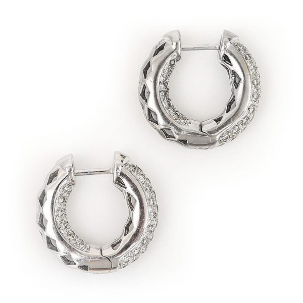 1.3ct Diamond Huggie Hoop Earrings in 18ct White Gold