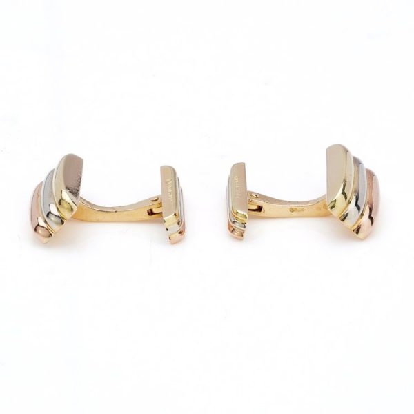 Vintage 1980's Cartier Trinity Tri Colour 18ct Gold Cufflinks