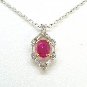 Modern 0.75ct Ruby and Diamond Cluster Pendant