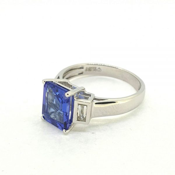 Tanzanite Ring with Baguette Diamonds