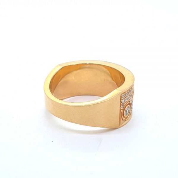 Contemporary 0.59ct Diamond Set Yellow Gold Band Ring