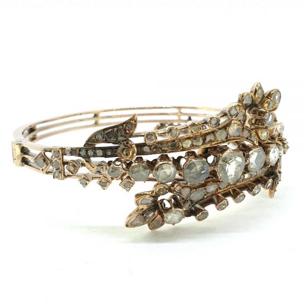 Antique rose cut diamond bangle