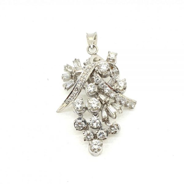 Diamond Spray Pendant, 3 carat total