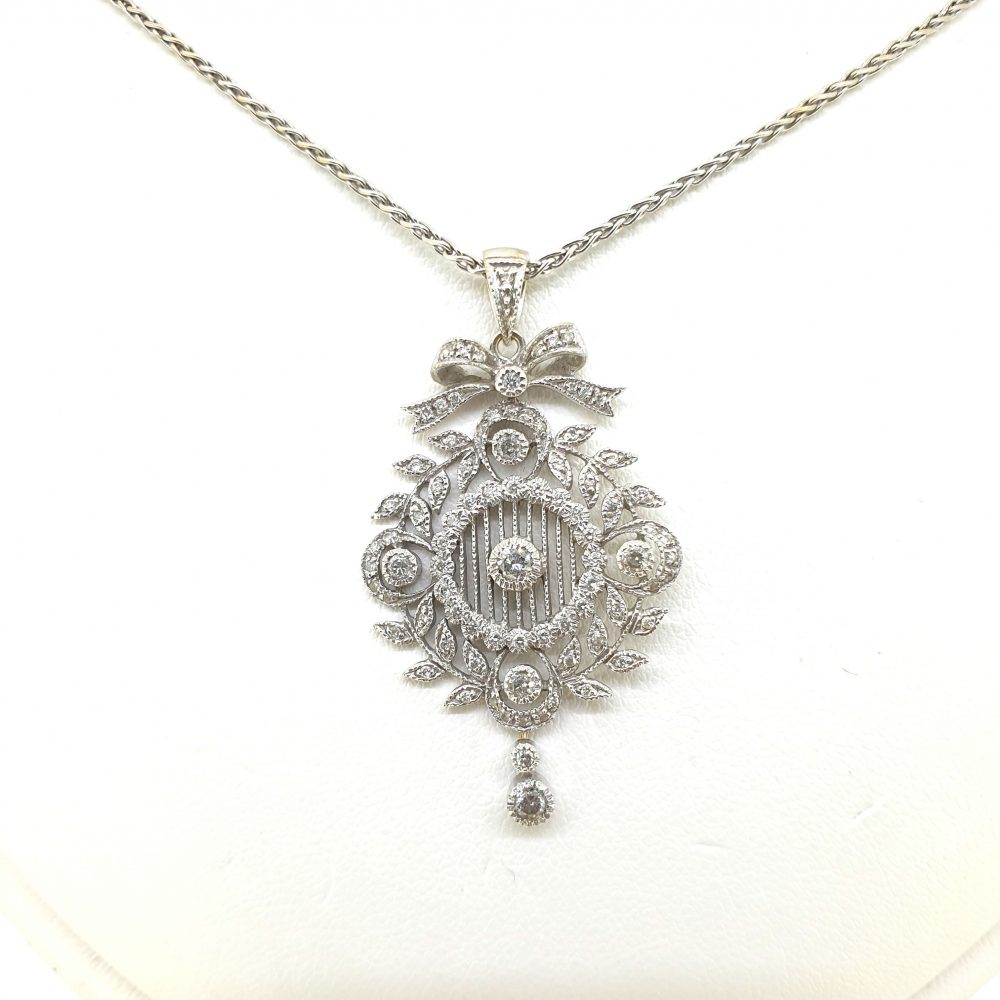 Decorative Diamond Pendant with Chain - Jewellery Discovery