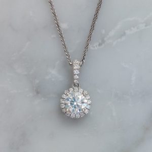 Modern 0.70ct Diamond Pendant Chain Necklace