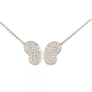 0.27ct Diamond Butterfly Pendant 18ct White Gold