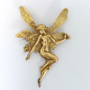 Vintage Fairy 18ct Gold Brooch