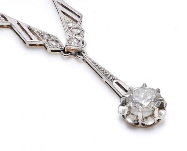 Art Deco Diamond Pendant, French 1925