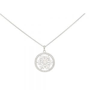 Diamond Snowflake Pendant Necklace, 0.34ct