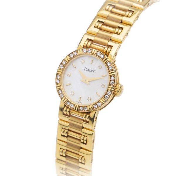 Ladies Piaget Mini Dancer 18ct Yellow Gold and Diamond Watch mother of pearl dial