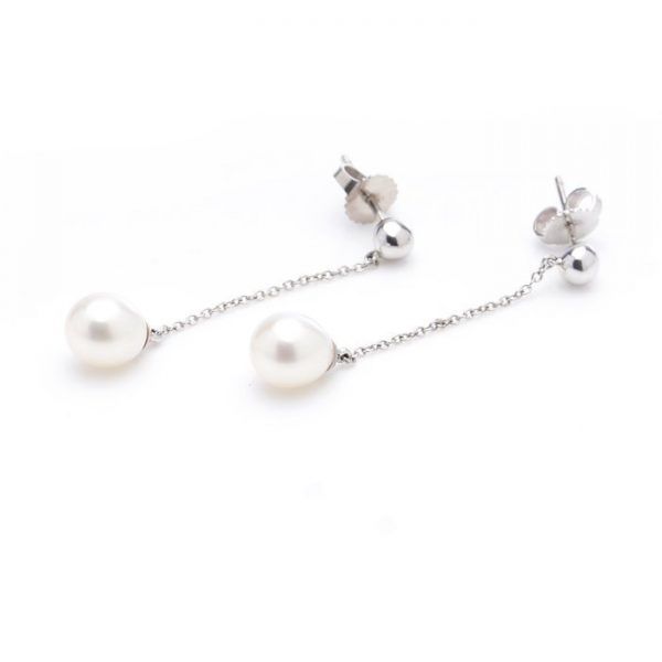 Tiffany & Co 18ct White Gold and Pearl Drop Earrings