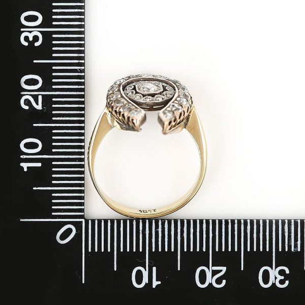 Edwardian Antique 0.80cts Diamond Horseshoe Ring