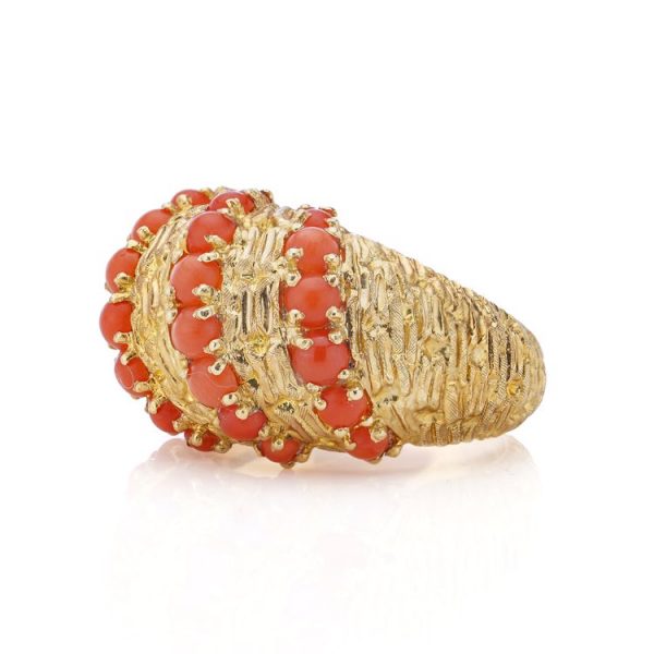 Cartier Signori and Bondioli Coral and 18ct Gold Ring