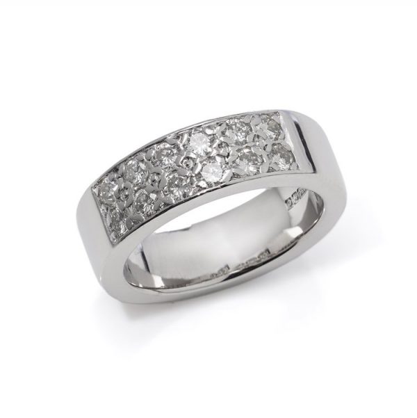 0.60ct Diamond Set 18ct White Gold Band Ring