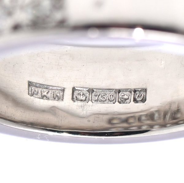 18ct White Gold Unisex Band Ring with Diamonds
