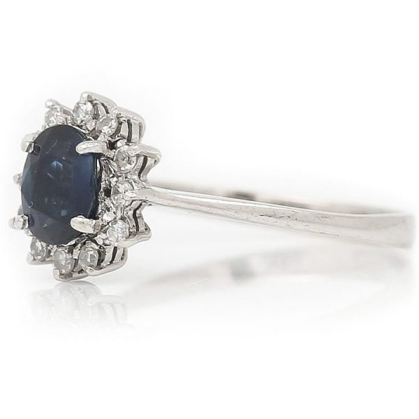 Vintage 1.34ct Sapphire and Diamond Cluster Ring