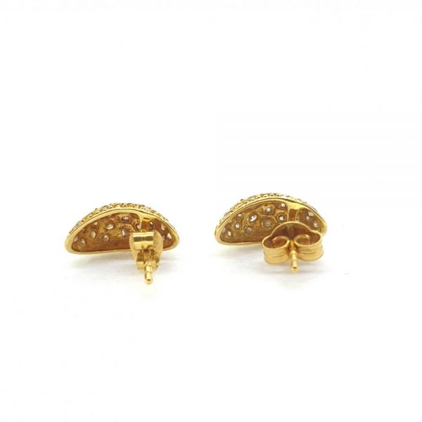 Contemporary 18ct Yellow Gold Earrings with Diamonds 0.50 carat total