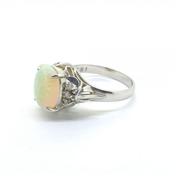 1.61ct Opal and Diamond Cluster Ring