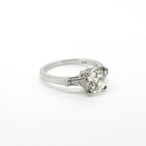 2.01ct Old Cut Diamond Engagement Ring in 18ct White Gold