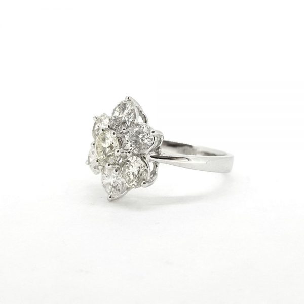 Traditional Diamond Floral Cluster Ring, 2.92 carat total